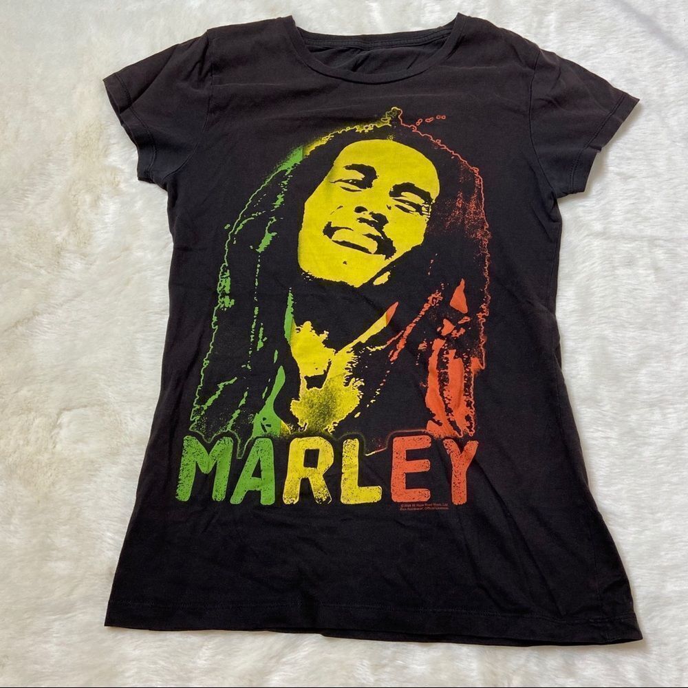 Bob Marley womens graphic tee black Medium
